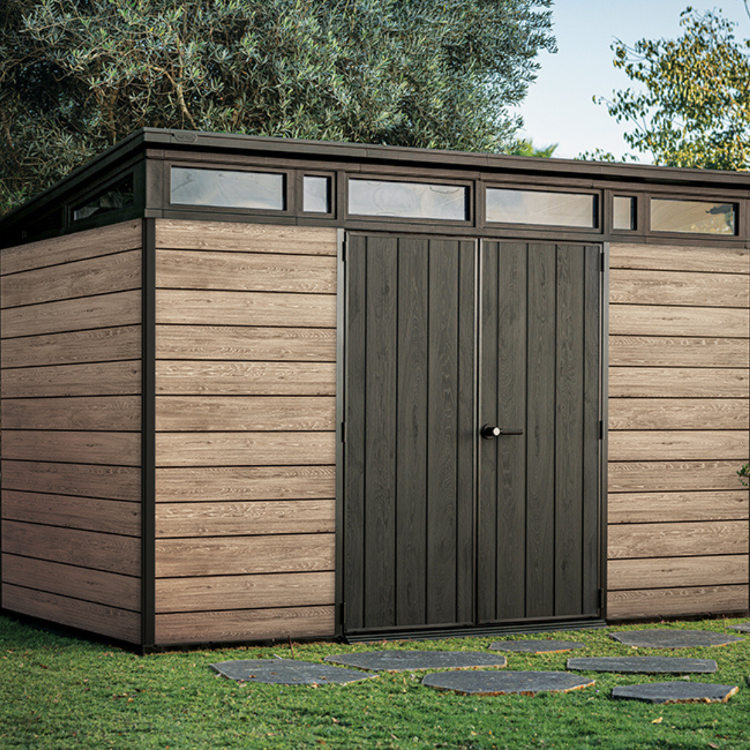 Signature Collection 11x7ft Premium Outdoor Storage Shed – 3.4m x 2.1m Resin Garden Shed | ASCAPA