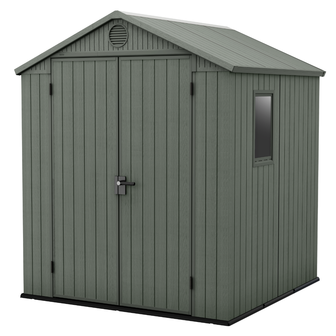 Darwin 6x6ft Outdoor Garden Shed – Green Resin Storage Shed