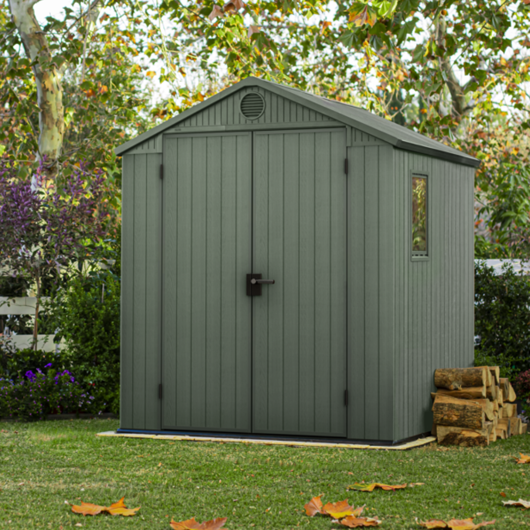 Darwin 6x6ft Outdoor Garden Shed – Green Resin Storage Shed