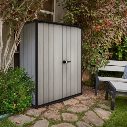 High Store PLUS Outdoor Storage Cabinet – 1400L Weather-Resistant Resin Garden Storage