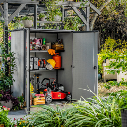 High Store PLUS Outdoor Storage Cabinet – 1400L Weather-Resistant Resin Garden Storage
