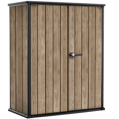 Signature Collection Vertical Storage Shed – Resin Outdoor Garden Cabinet